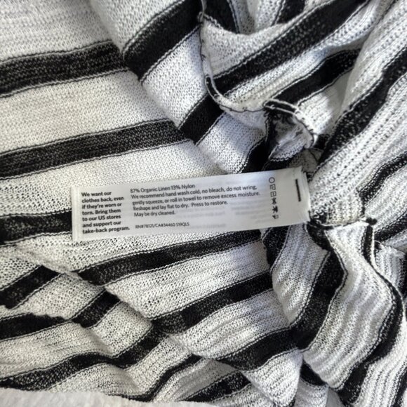 Eileen Fisher Womens Striped V-Neck Organic Linen Blend Tunic Top Large Casual - Picture 4 of 9